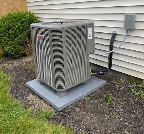 Lennox air conditioning condenser installed at a Fishers home
